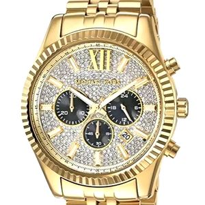 New Michael Kors Lexington Gold Chronograph M